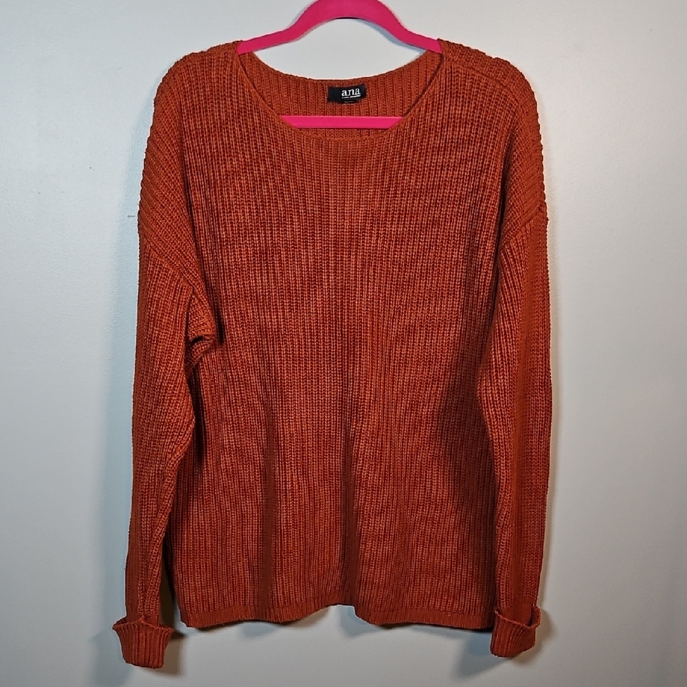 a.n.a Pumpkin Spice Orange Knit Sweater